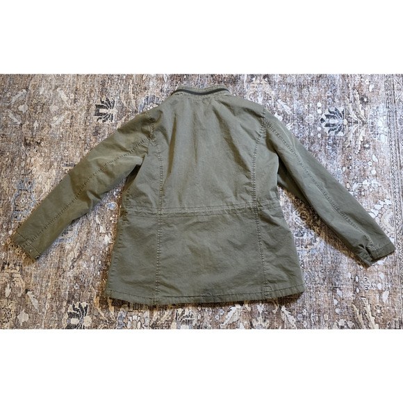 Levi’s Strauss Women’s Olive Green Parka Jacket Size L Lightweight Utility Coat - Picture 2 of 7